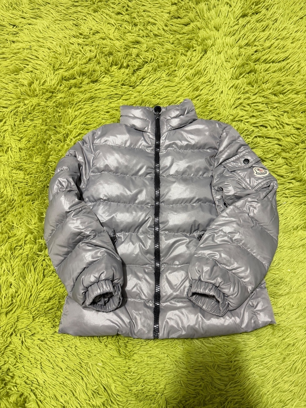 Moncler Maya Down Puffer Jacket - Gray (Kid's Size 8Y)